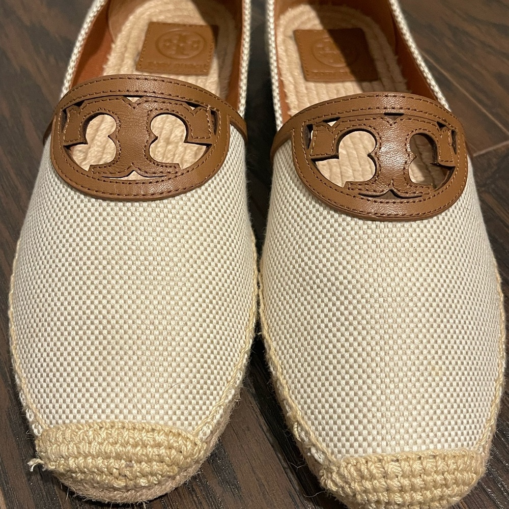 NEW Tory Burch Beige and Brown Espadrilles